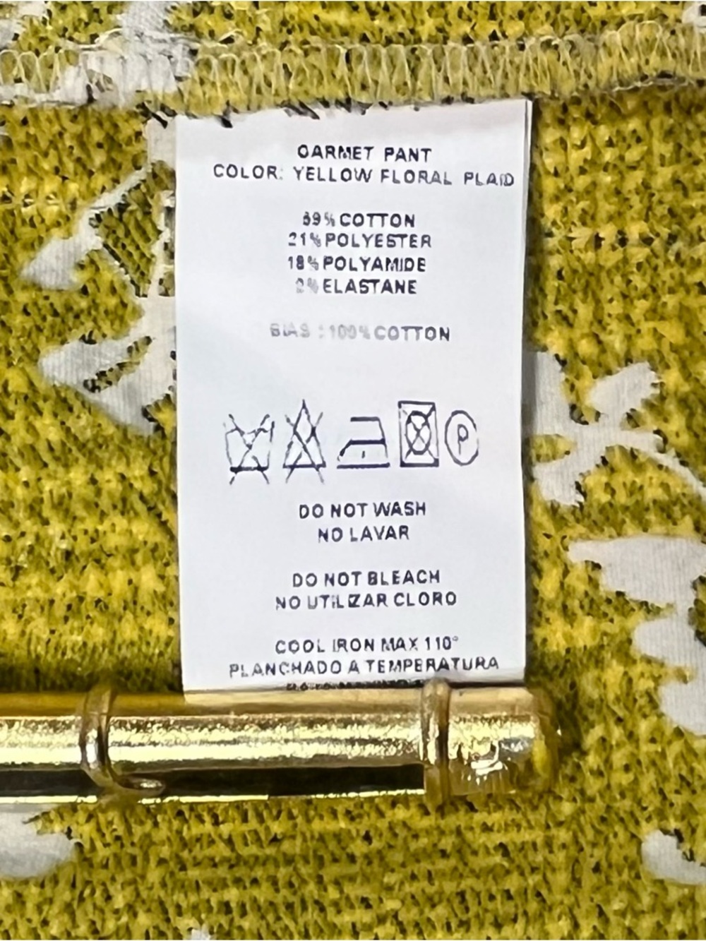 Silvia Tcherassi Yellow & Gray Plaid Floral Trousers - Picture 12 of 13